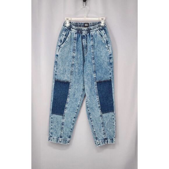 BDG Urban Outfitters Jeans Womens Medium Blue Jogger Patchwork Knee Elastic - Picture 1 of 16